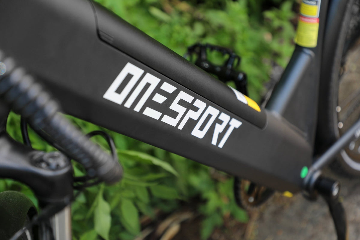 Logo dell'OneSport OT12 in colore nero in un parco