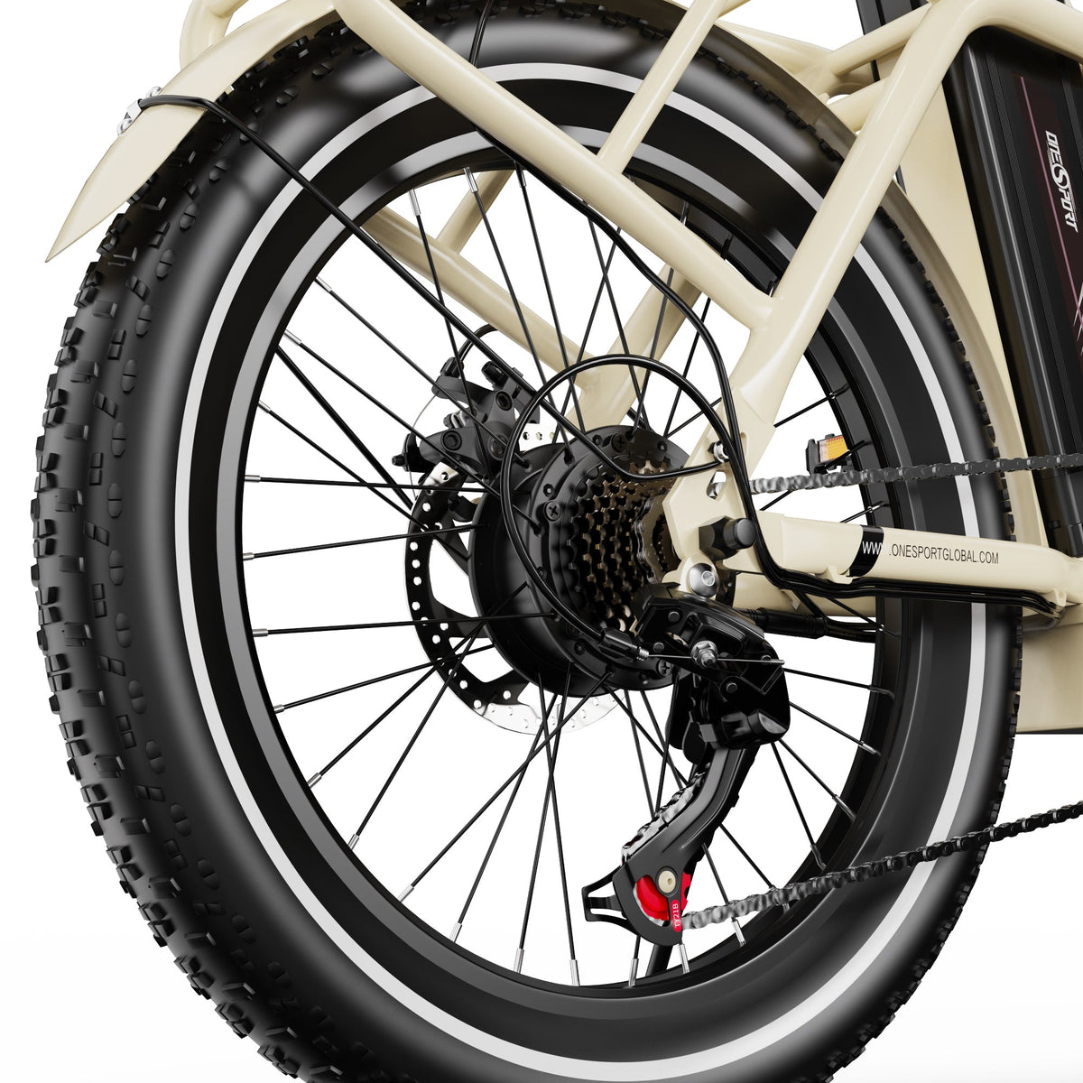 Cambio e catena dell'OneSport OT16-2 in colore beige
