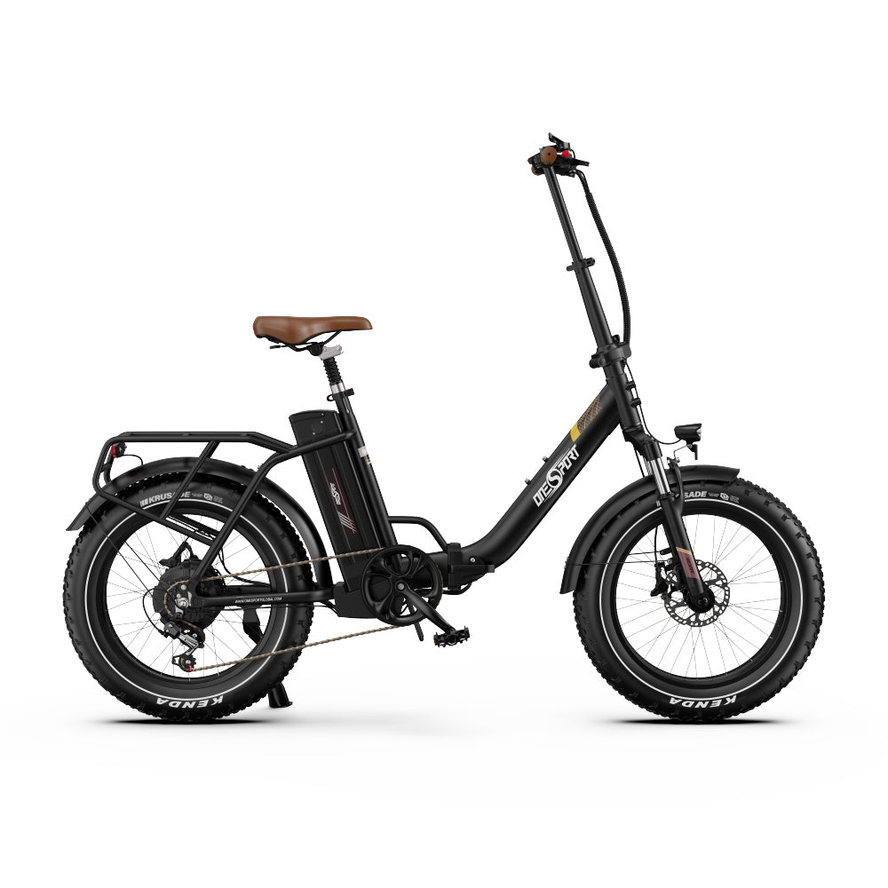 Fat bike elettrica pieghevole OneSport OT16 Max vista di lato in colore nero