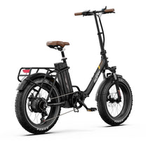 Fat bike elettrica pieghevole OneSport OT16 Max vista di tre quarti da dietro in colore nero