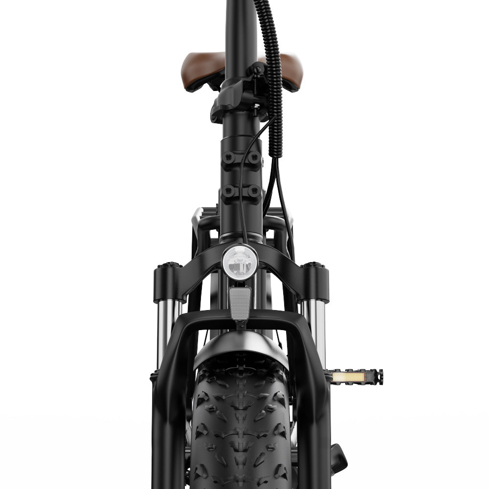 Fat bike elettrica pieghevole OneSport OT16 Max vista da dietro in colore nero