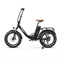 Fat bike elettrica pieghevole OneSport OT16 Max vista di tre quarti in colore nero