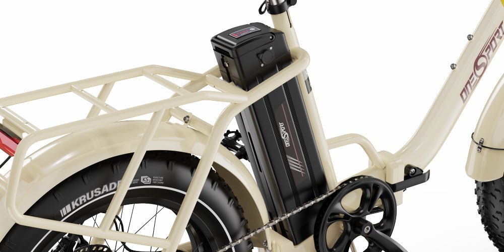 Portapacchi dell'OneSport OT16 Max in vista laterale in colore beige