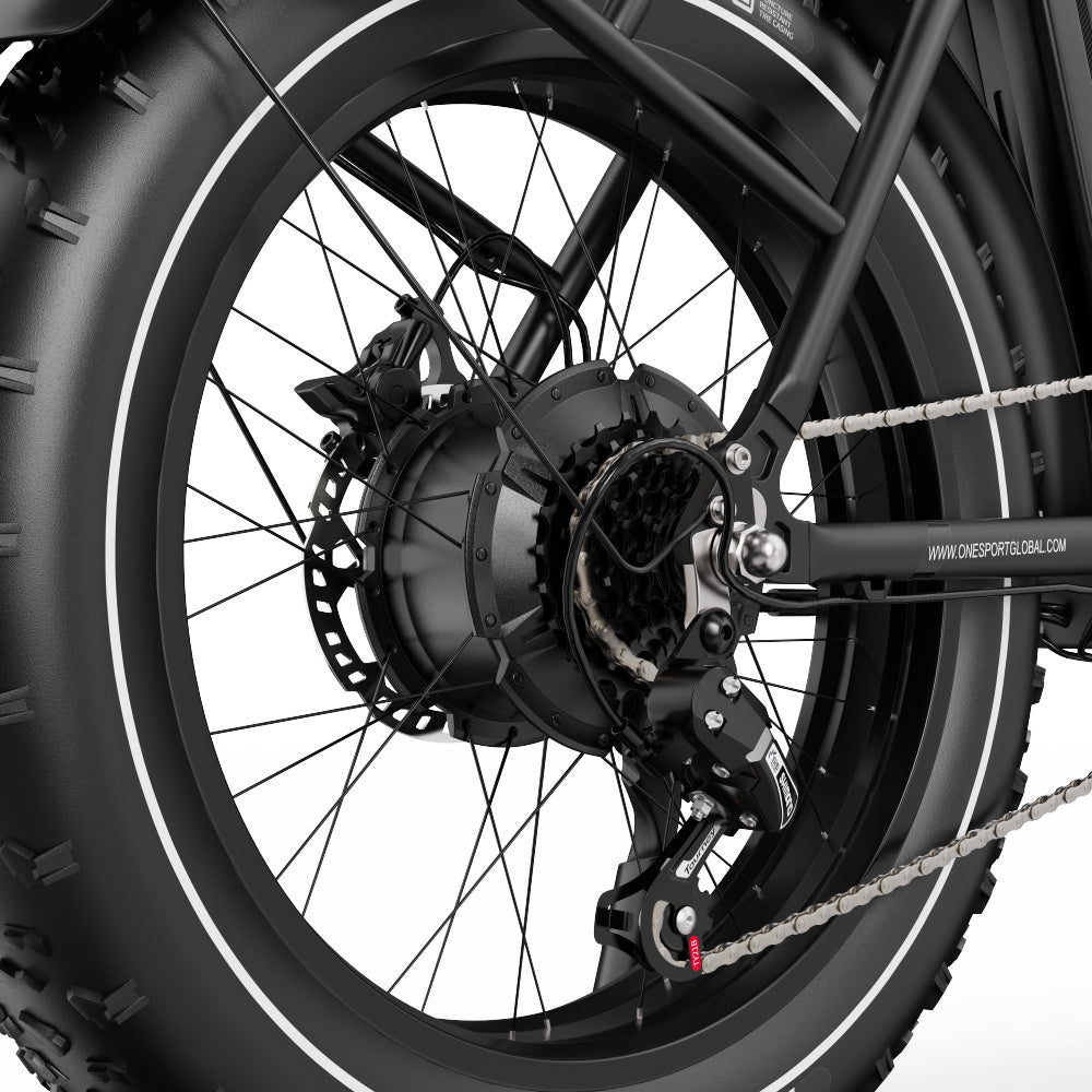 Cambio e catena dell'OneSport OT16 Max in colore nero