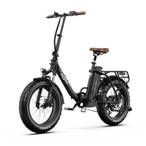 Fat bike elettrica pieghevole OneSport OT16 Max vista di fronte in colore nero