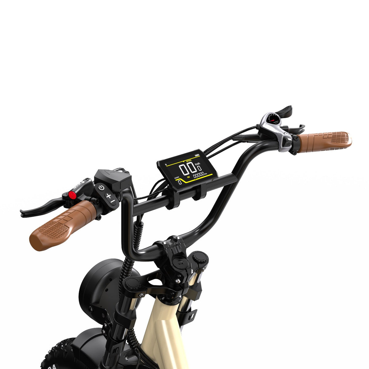 Manubrio dell'OneSport W77 con display e comandi