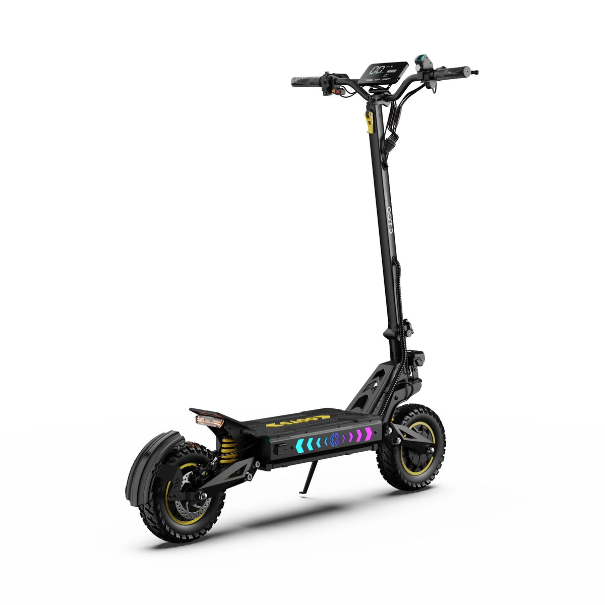 Monopattino elettrico OOTD T10 Pro visto di tre quarti da dietro