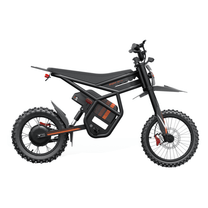 Moto da cross elettrica Ridingtimes GT54 Pro vista di tre quarti da dietro su sfondo bianco