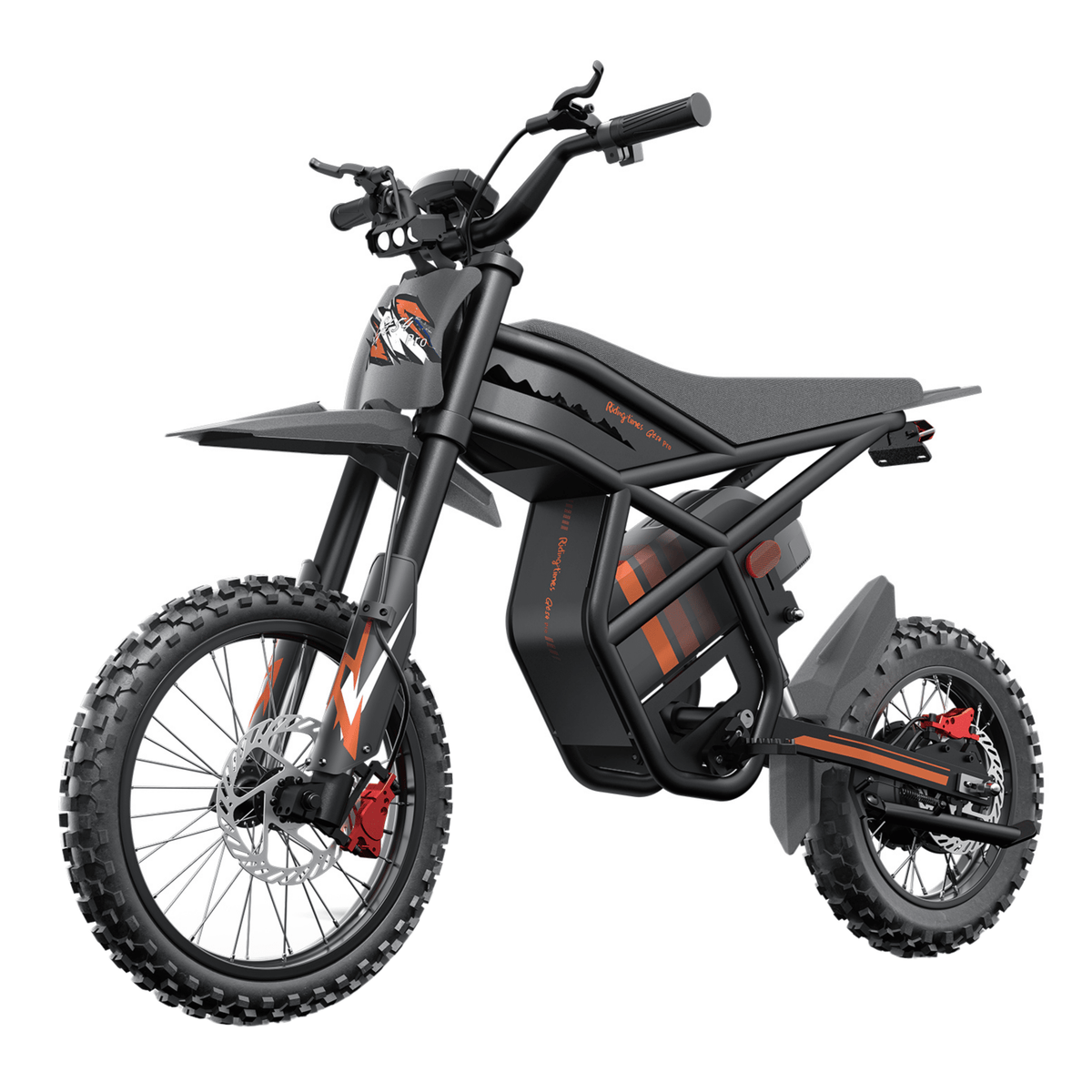 Moto da cross elettrica Ridingtimes GT54 Pro vista di tre quarti da destra