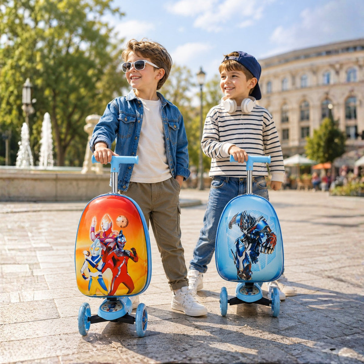Smart barnsparkcykel med resväska - Åkbar resväska - Wheelyshop