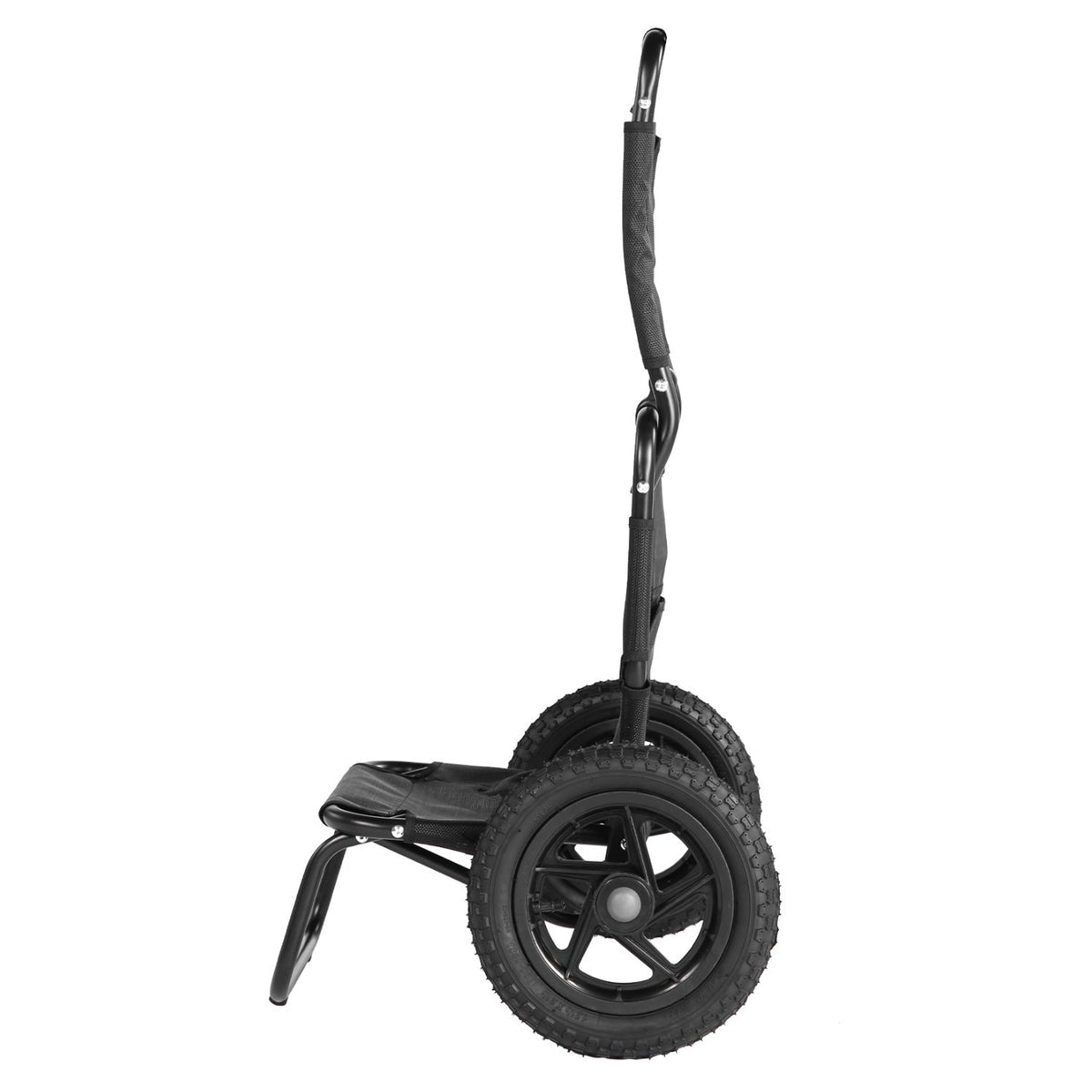 Carrello da traino Smart in nero visto di lato usato come carrello a mano
