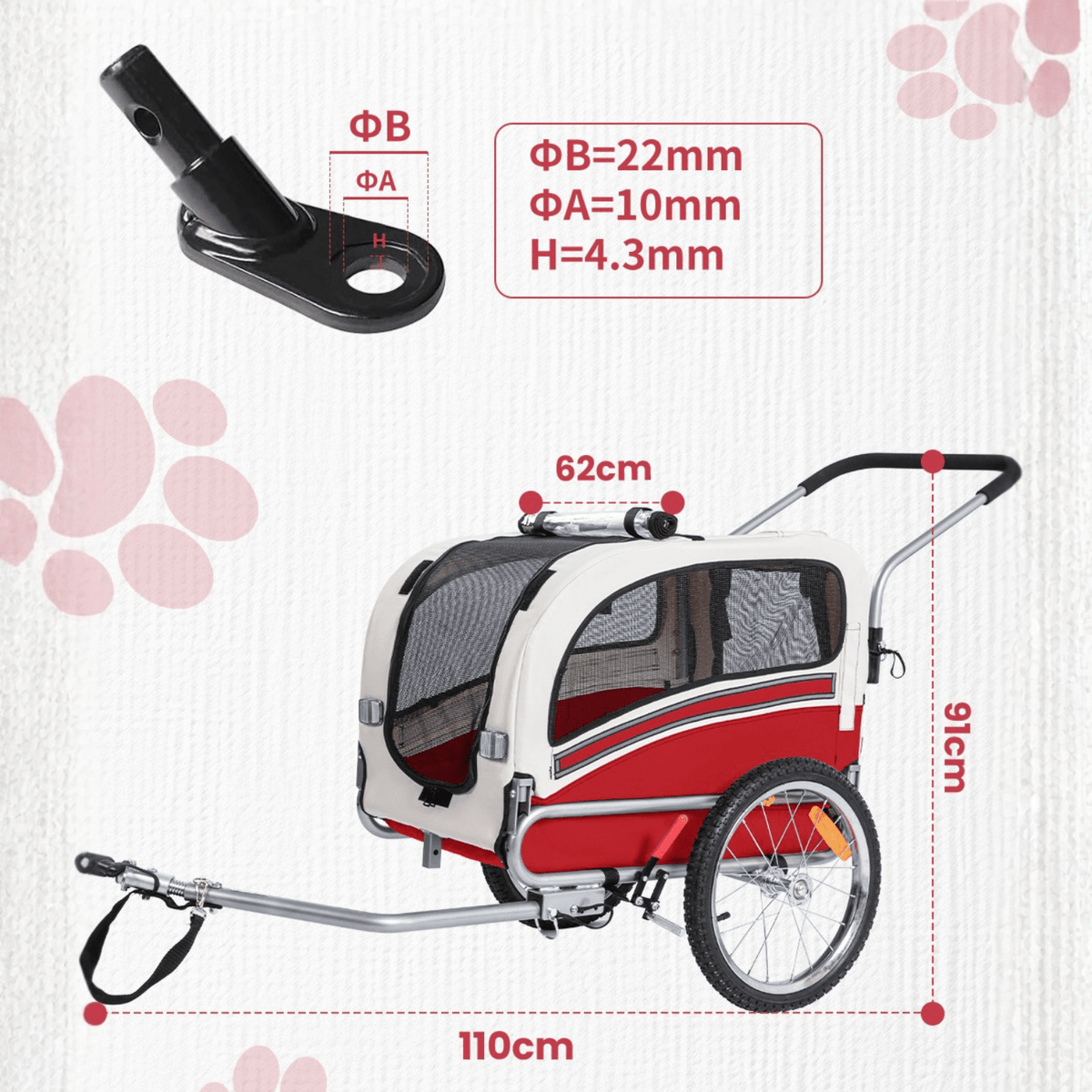 Smart husdjursvagn cykel 20303B - vagn - Wheelyshop