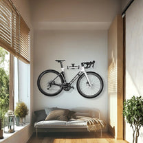 Supporto a muro smart per bici con una bici al muro in una stanza