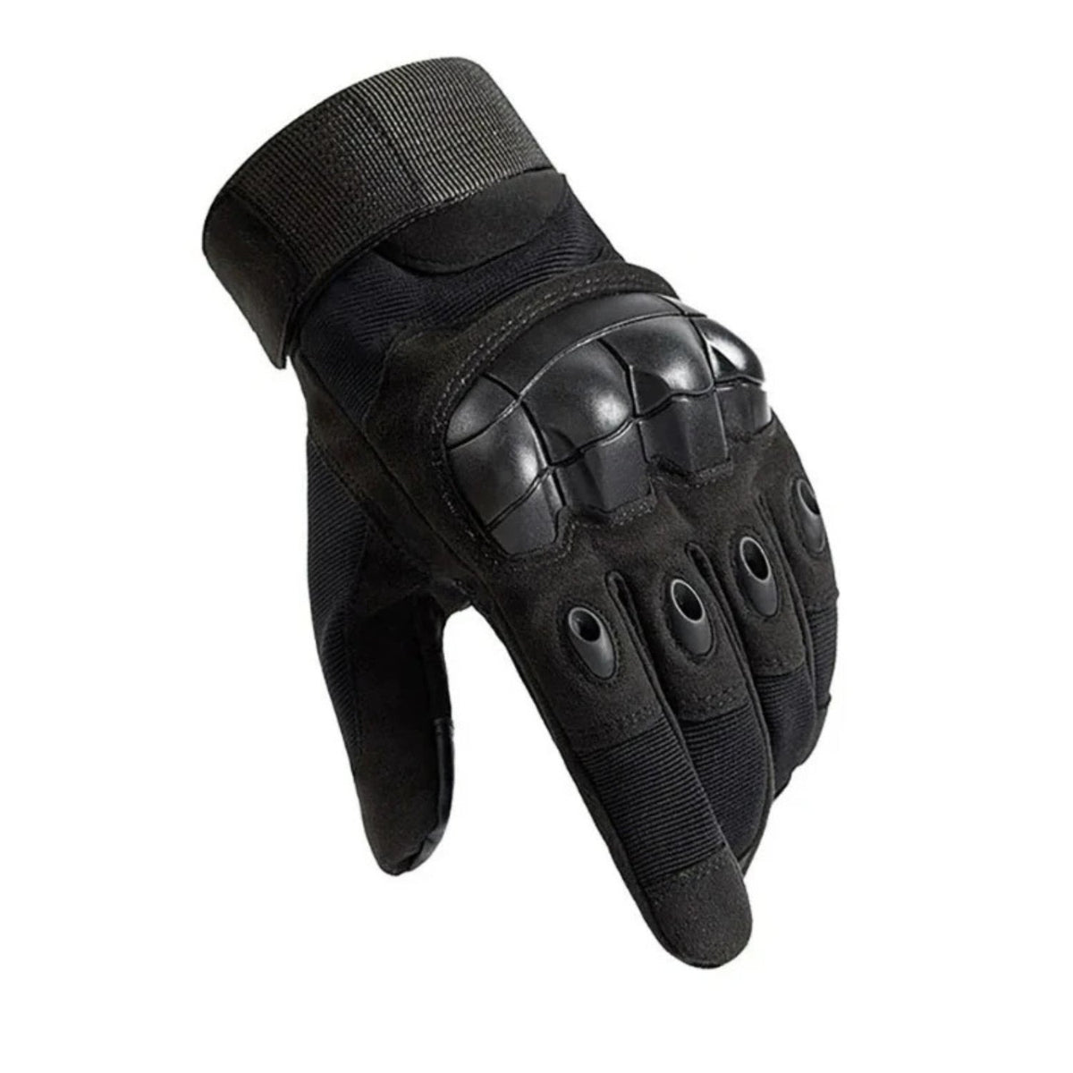 Guanti smart Military Edition in nero, vista di sbieco