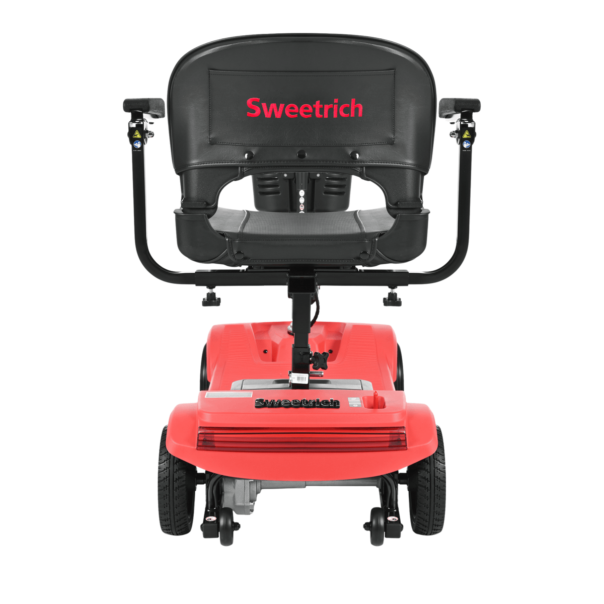 Scooter per disabili Sweetrich S2 visto da dietro in colore rosso
