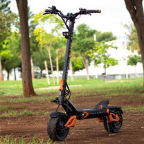 Monopattino elettrico TEVERUN BLADE GT II visto di tre quarti in un parco