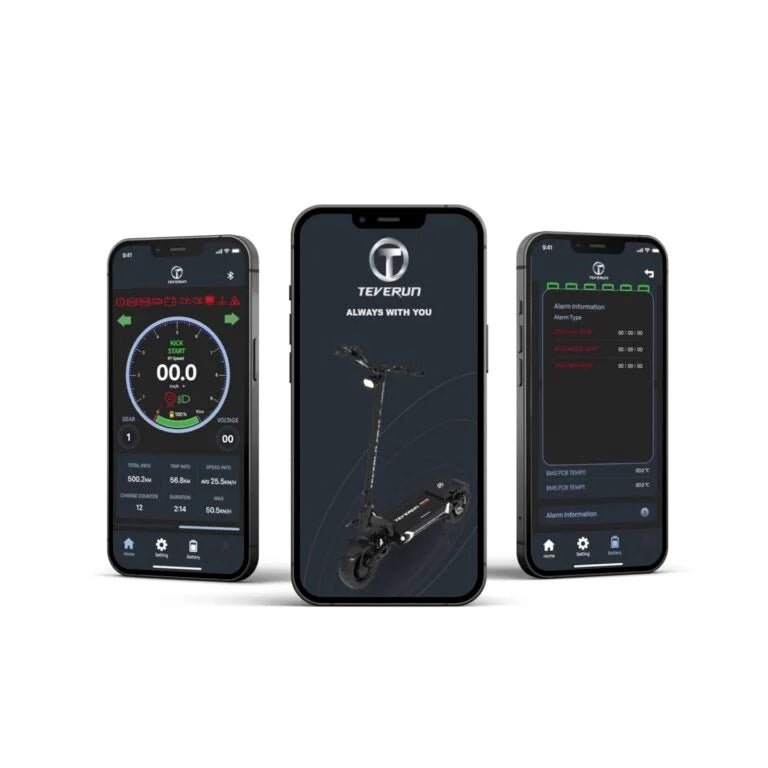 App per smartphone del monopattino elettrico TEVERUN FIGHTER SUPREME ULTRA V4