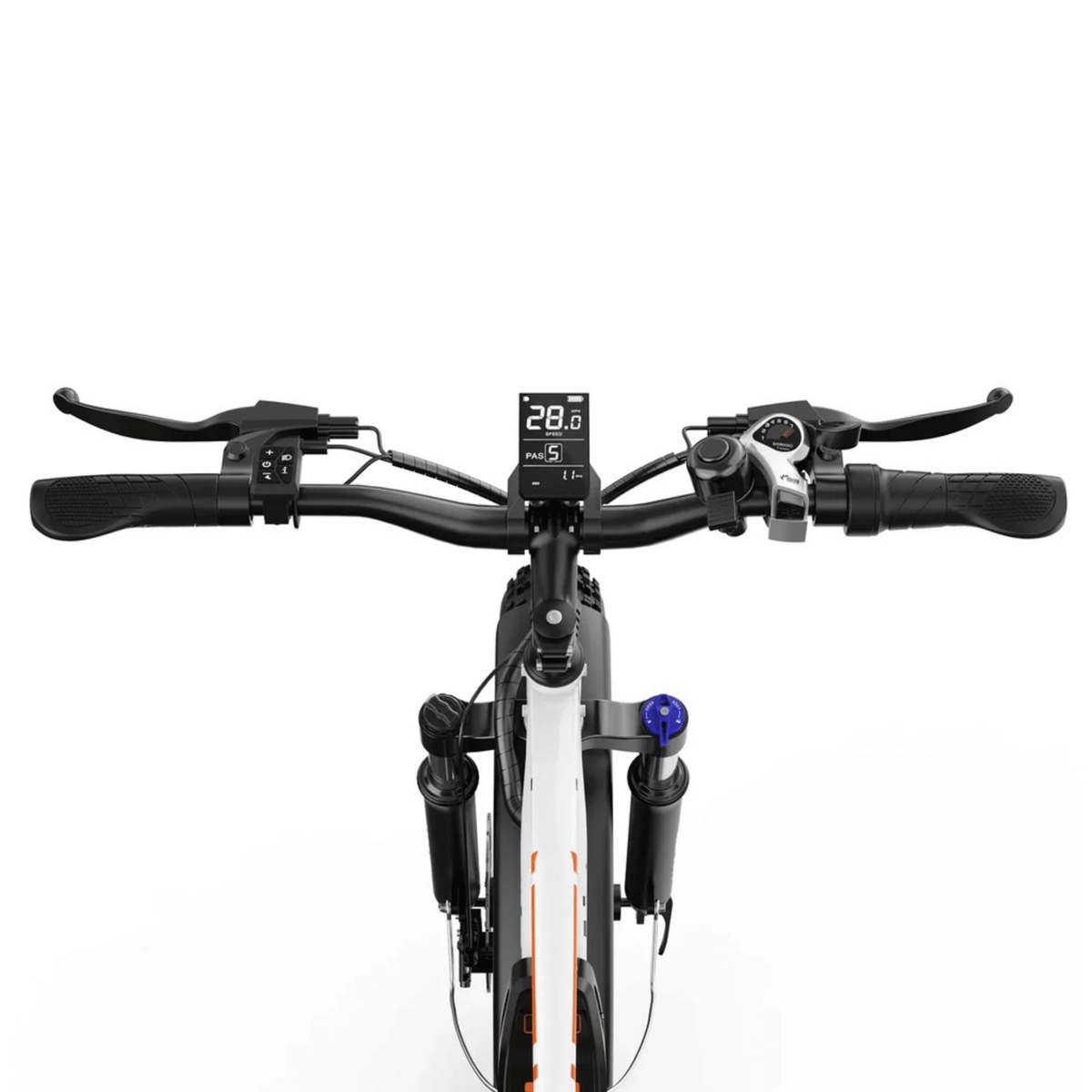 Fat bike elettrica VARUN M26-2 Plus vista di fronte in colore bianco