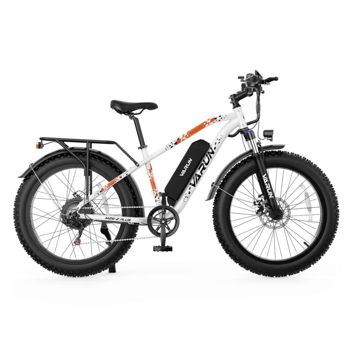 Fat bike elettrica VARUN M26-2 Plus vista di lato in colore bianco