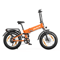 Fat bike elettrica pieghevole VARUN S20-1 Plus vista dal lato opposto in colore arancione