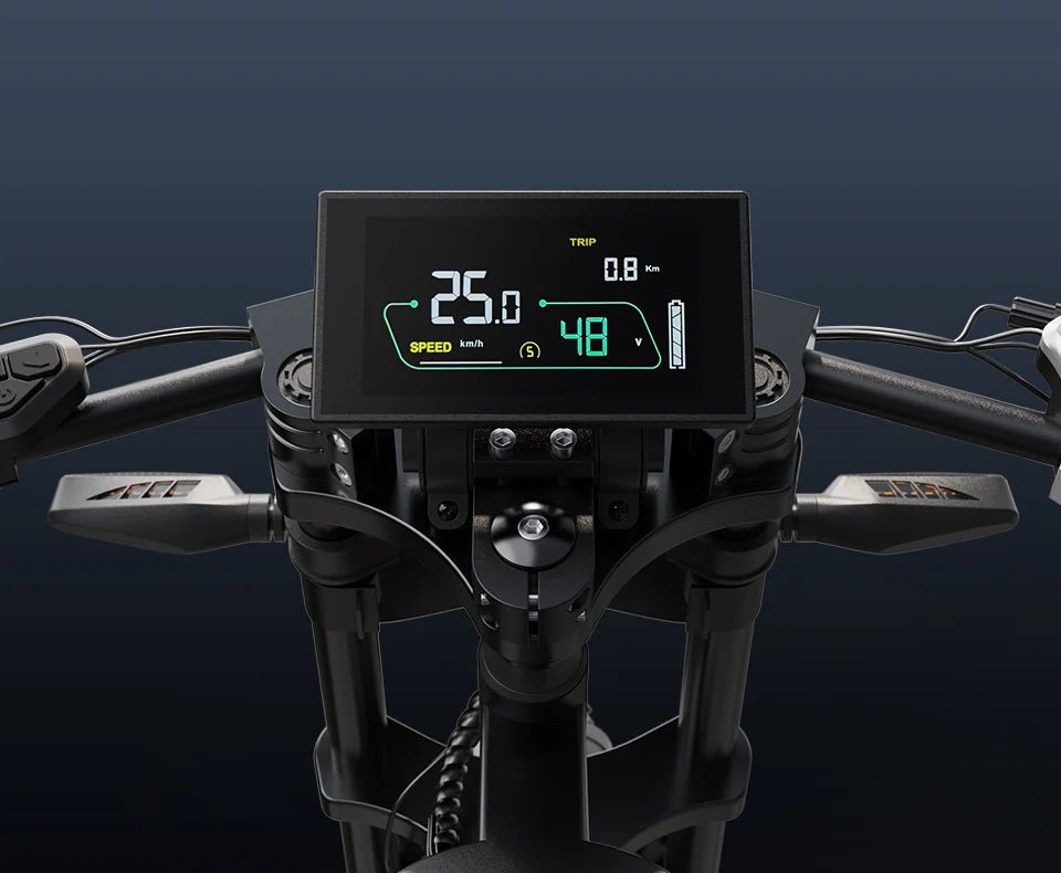 Primo piano del display della VARUN X-Plorer Raptor