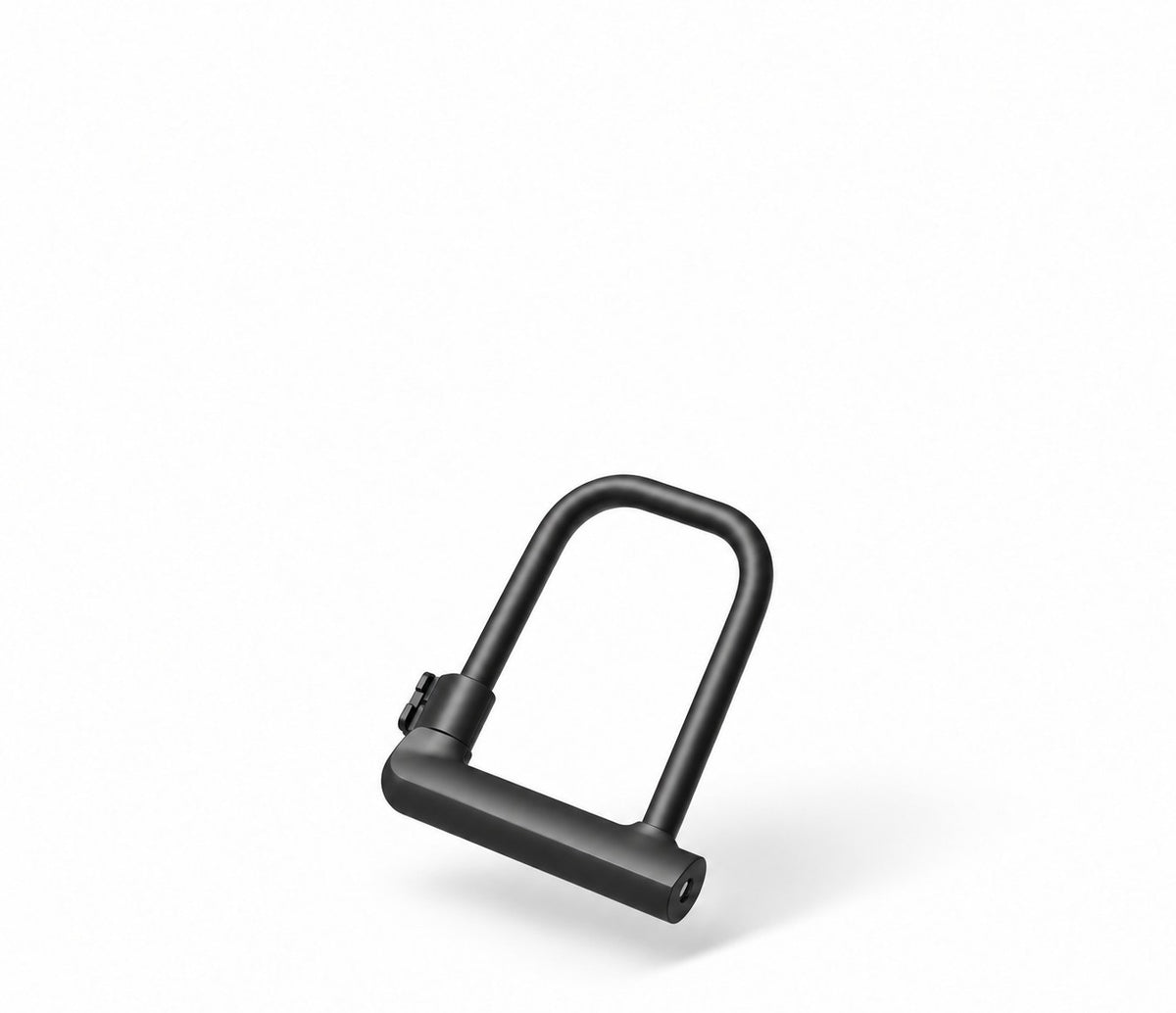 Lucchetto per monopattino e bici elettrica da Wheelyshop – lucchetto a U nero su sfondo bianco