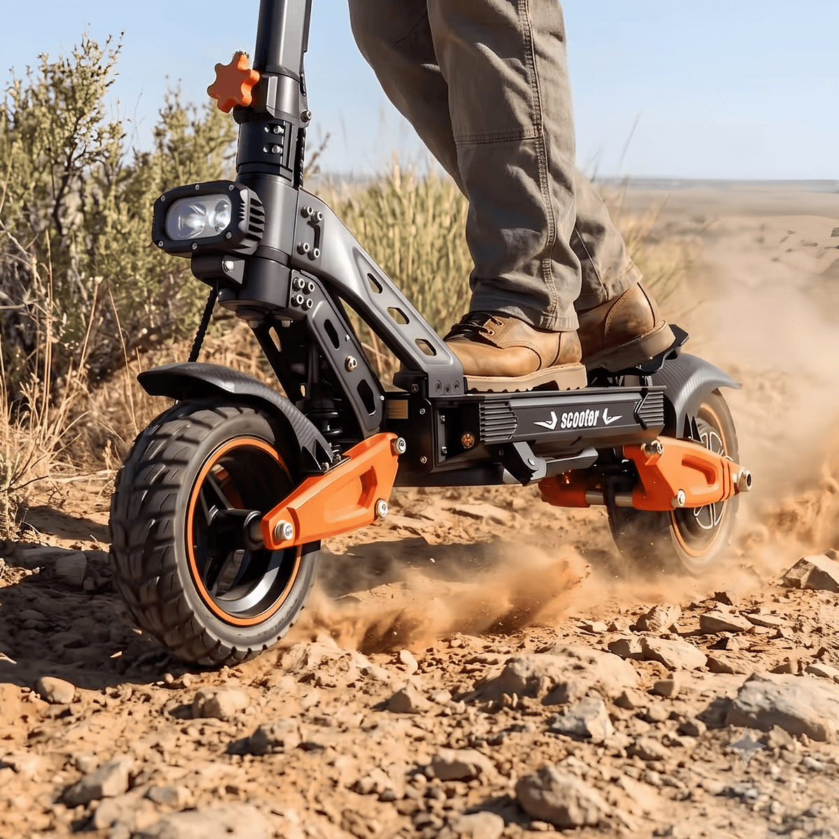 Persona alla guida del monopattino elettrico Wheely ES-X2 Max