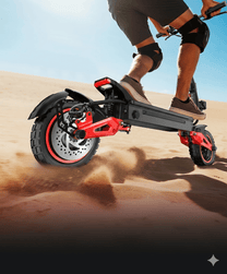 Pilota che salta con il monopattino elettrico Wheely J15 Max