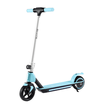 Monopattino elettrico per bambini Wheely Junior S2 visto di tre quarti in colore azzurro