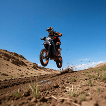 Pilota che salta con la moto da cross elettrica Wheely Y88