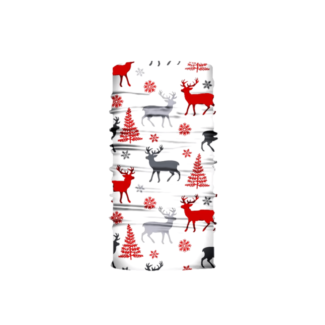 Scaldacollo WindGuard Christmas Edition con fantasia bianca con renne