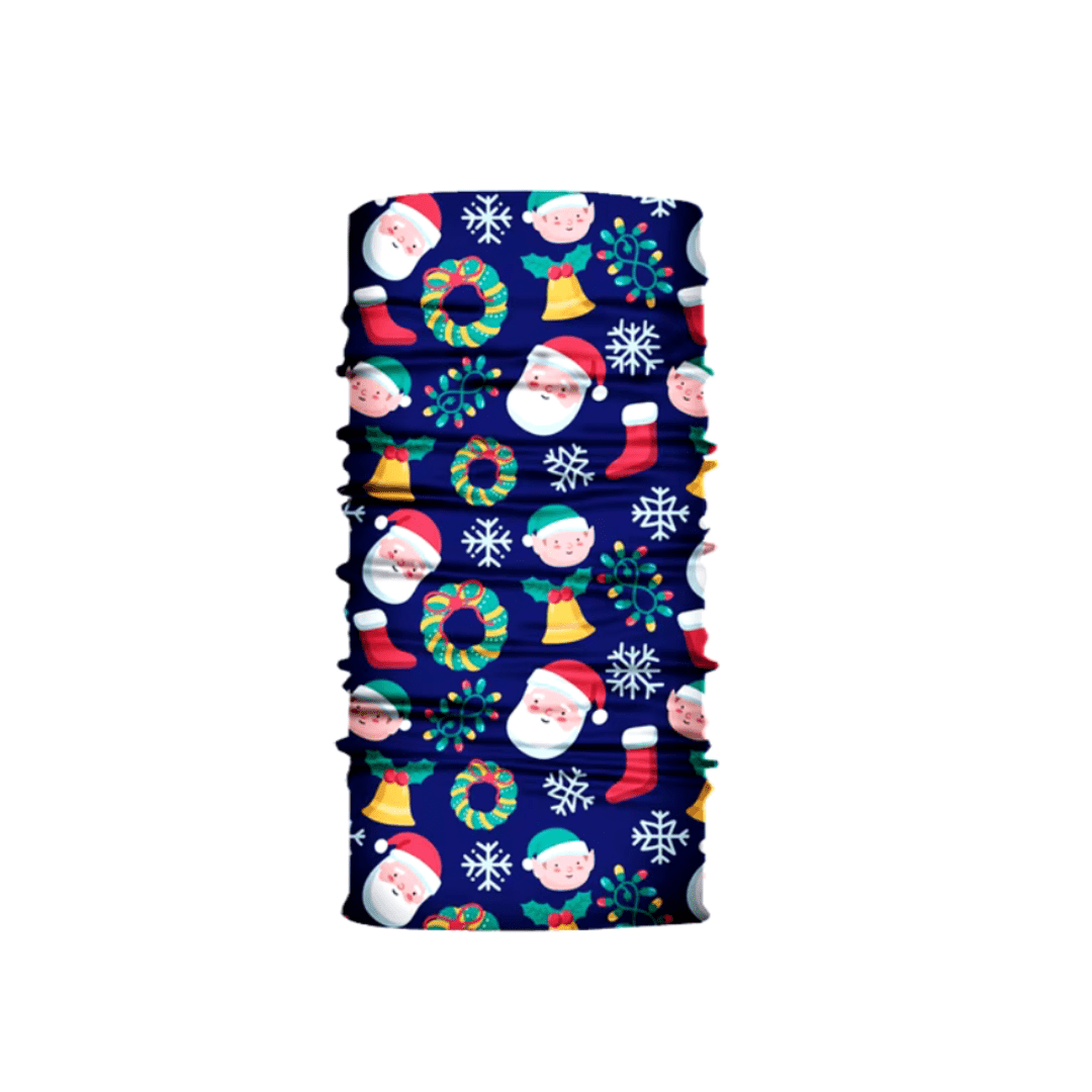 Scaldacollo WindGuard Christmas Edition con fantasia natalizia blu