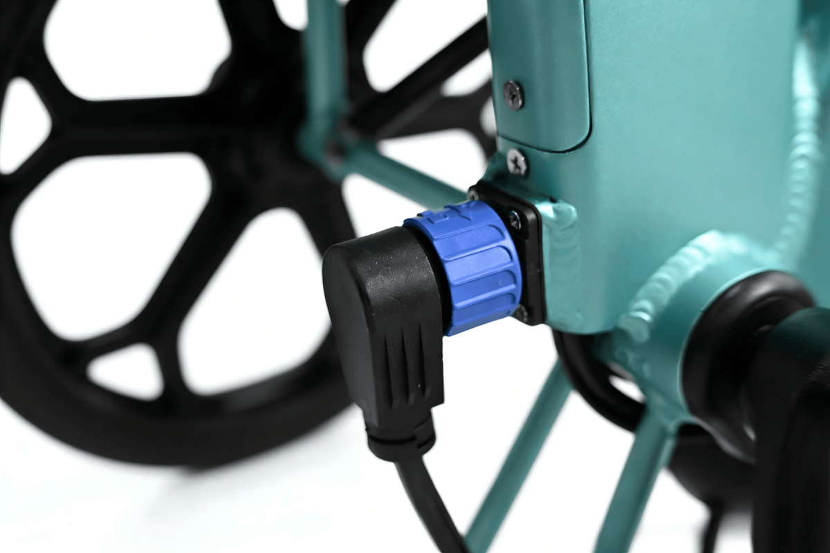 Guarnitura e pedali della YANGOR H19 in colore azzurro
