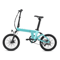 Bici elettrica pieghevole YANGOR H19 vista di lato in colore azzurro
