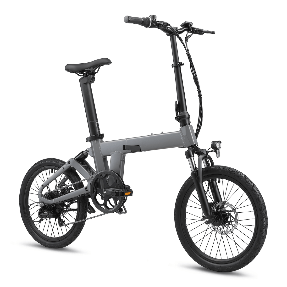 Bici elettrica pieghevole YANGOR H19 vista di tre quarti in colore grigio