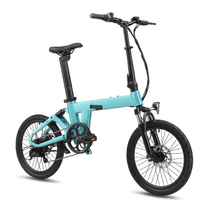 Bici elettrica pieghevole YANGOR H19 vista di tre quarti in colore azzurro