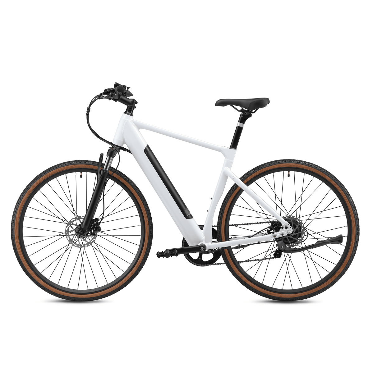 Bici elettrica YANGOR H700 vista di lato in colore bianco