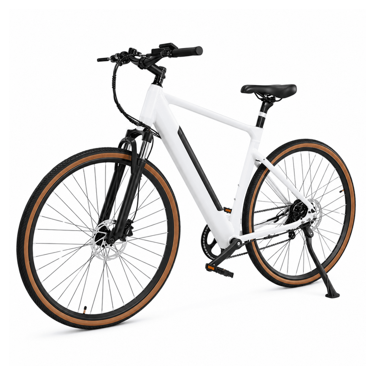Bici elettrica YANGOR H700 vista di tre quarti in colore bianco
