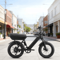 Fat bike elettrica YANGOR Y20 vista di lato in colore nero in una strada