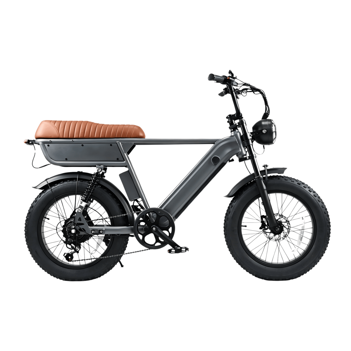 Fat bike elettrica YANGOR Y20 Plus vista di lato in colore grigio dal basso