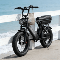 Fat bike elettrica YANGOR Y20 Pro vista di lato in colore nero sulla neve
