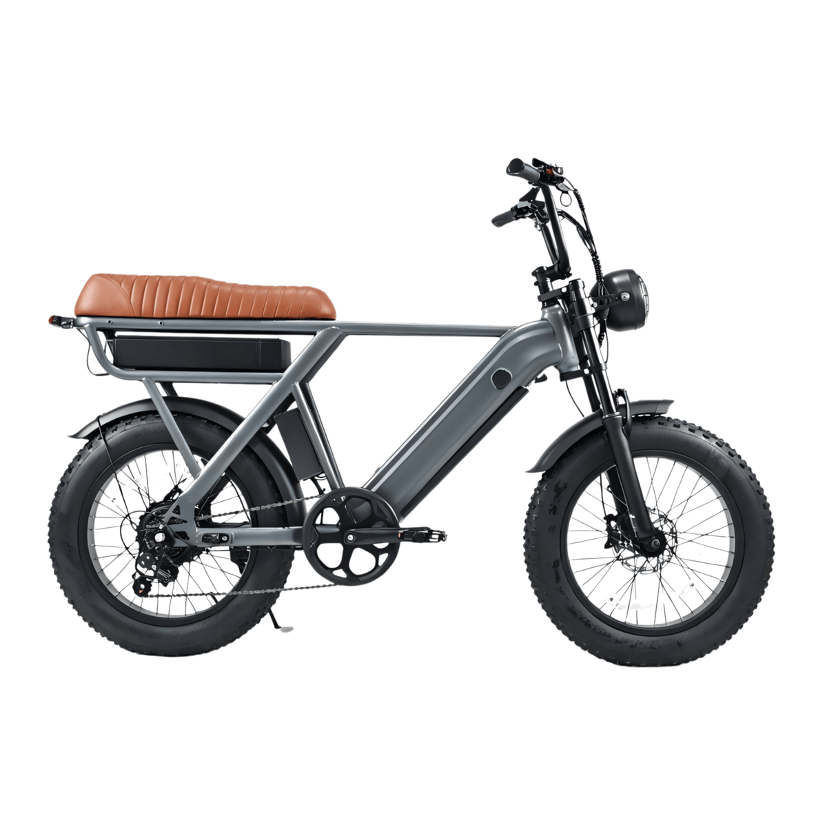Fat bike elettrica YANGOR Y20 Pro vista di lato in colore grigio dal basso