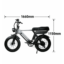 Disegno con le misure della fat bike elettrica YANGOR Y20 Pro
