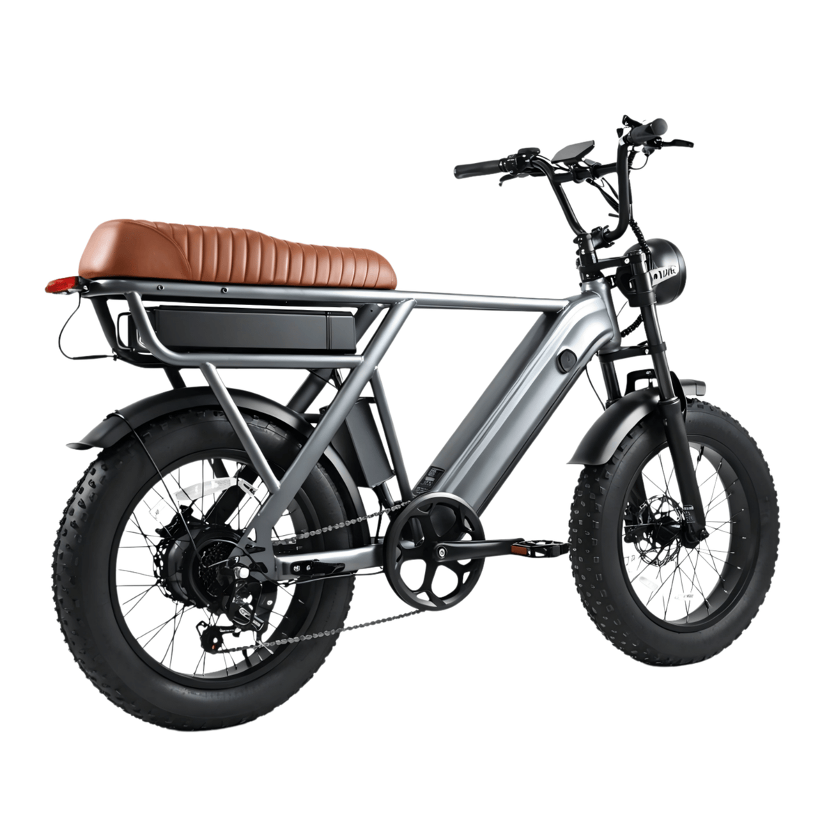 Fat bike elettrica YANGOR Y20 Pro vista di tre quarti da dietro in colore grigio