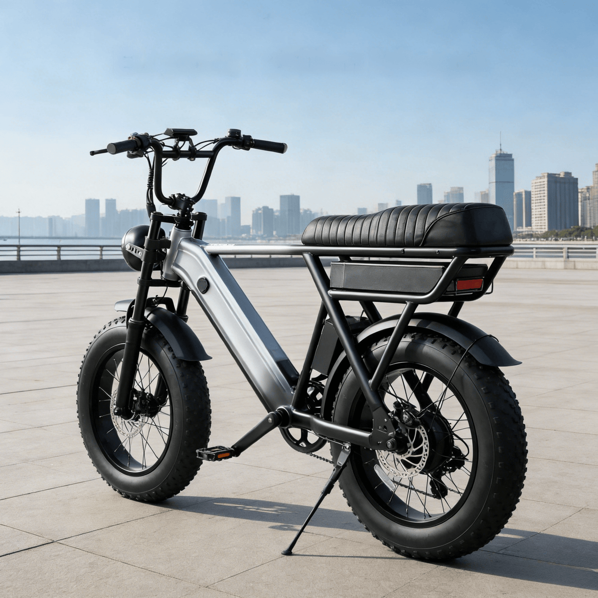 Fat bike elettrica YANGOR Y20 Pro vista di lato in colore nero in città
