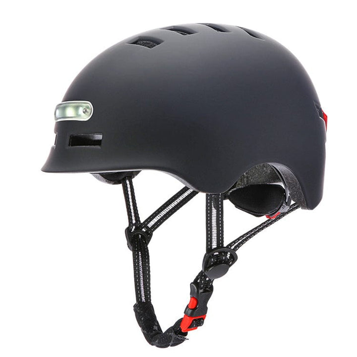 Casco LED smart in nero, vista laterale